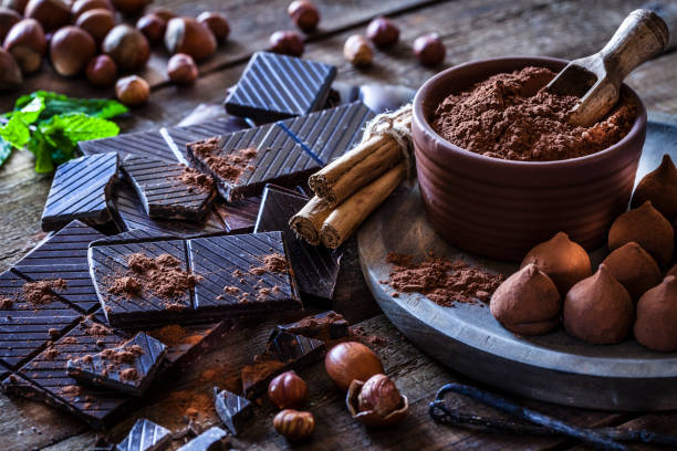 Dark chocolate and cocoa powder